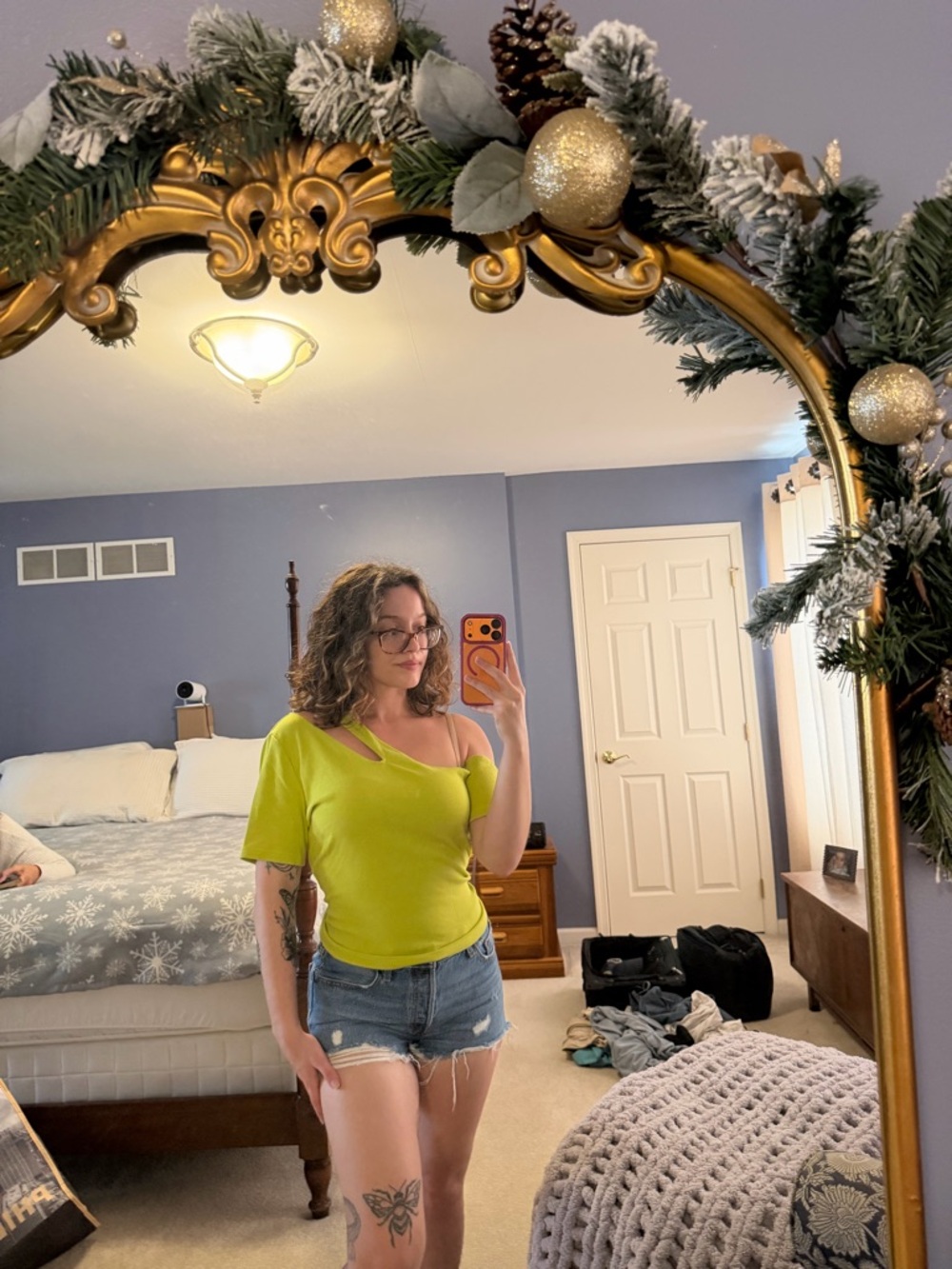 Women’s Lime Green Asymmetric Short Sleeve Tee